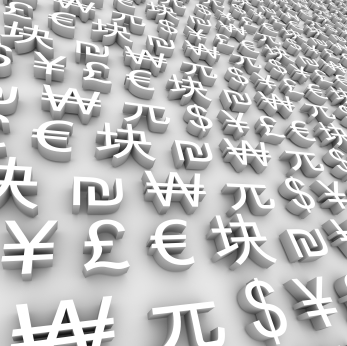 Global Currency Symbols - White