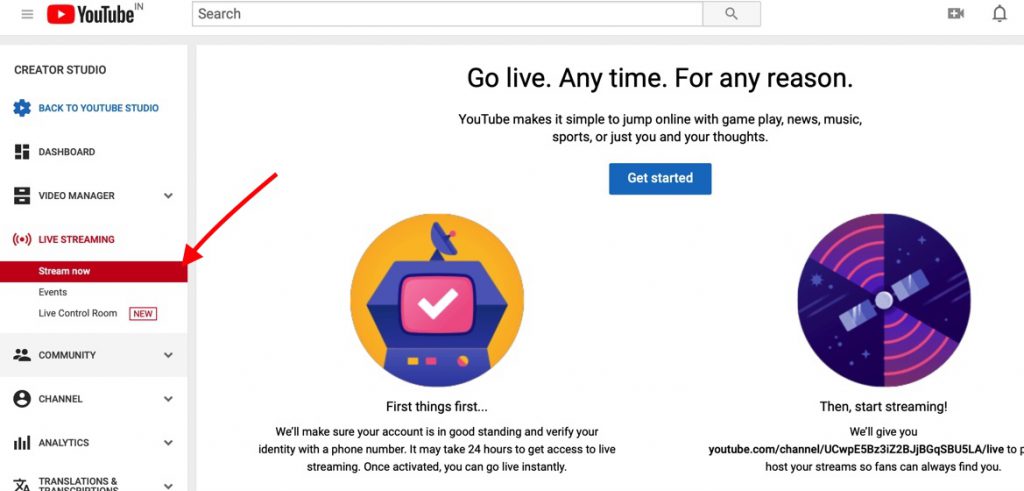 How to Set up YouTube video live stream