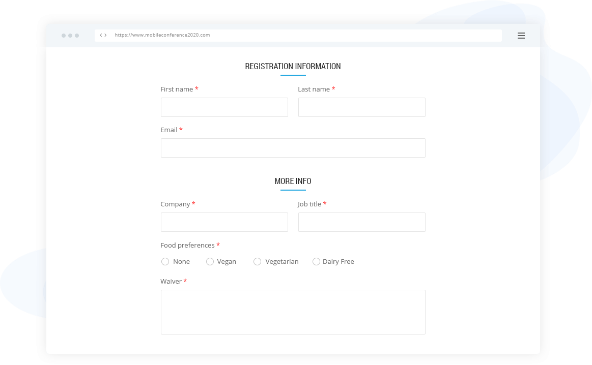 Registration Forms with Conditional Logic